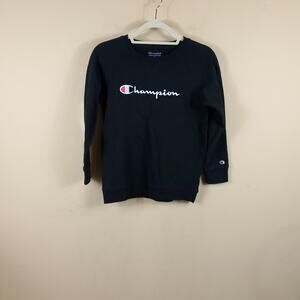 Champion Girl's Fleece Crew, Script Logo Size XL